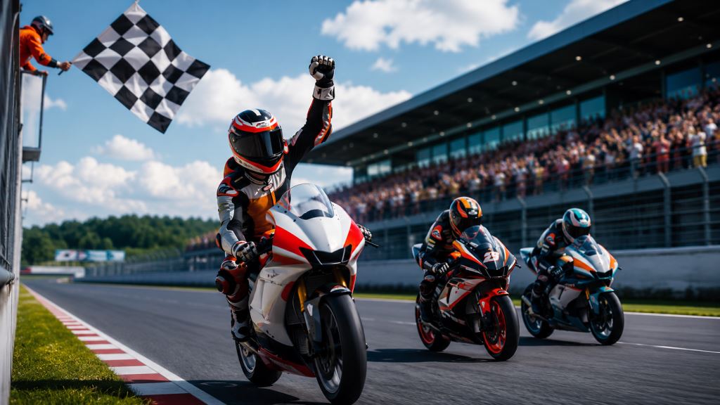 AI illustration: Hakim Danish wins Czech Grand Prix Moto3 race after dramatic final-lap battle at Brno circuit