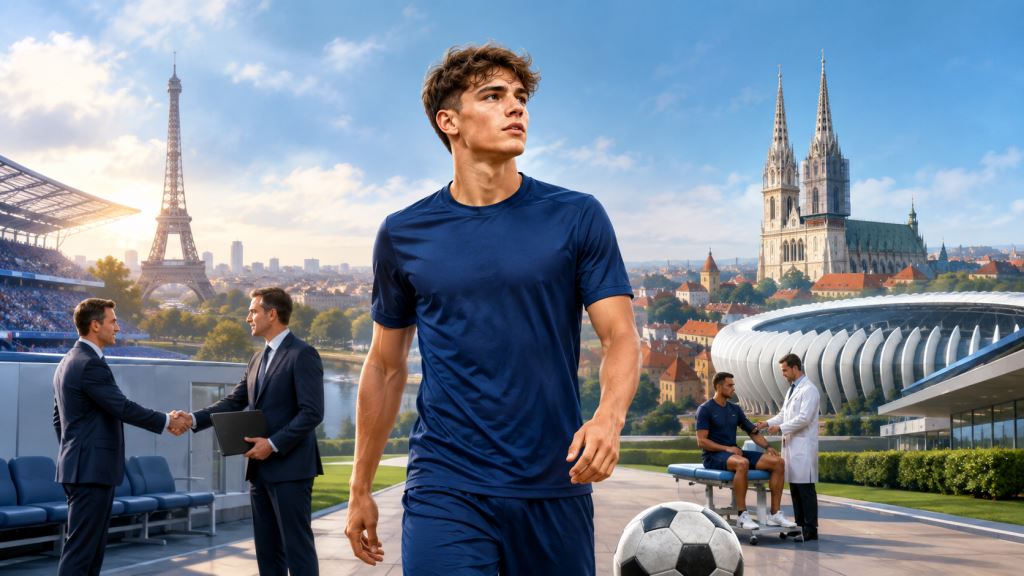 KI-Illustration: Dinamo holt Noah Nsoki von PSG ablösefrei und teilt die Erlöse aus einem künftigen Transfer zur Hälfte