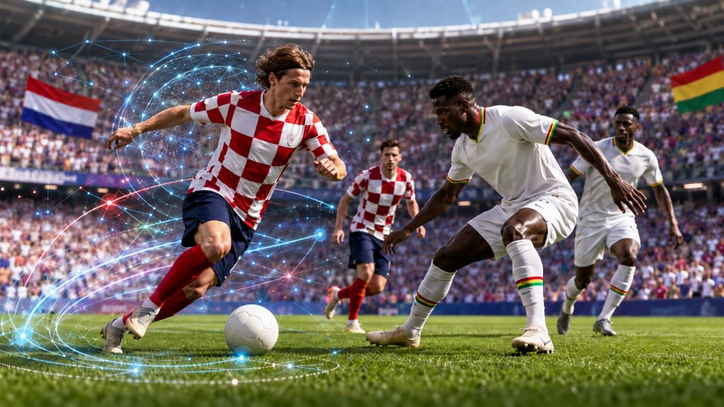 KI-Illustration: Kroatien - Ghana: KI-Prognose sieht Vatreni-Sieg im entscheidenden WM-Gruppenspiel 2026 mit Taktikanalyse