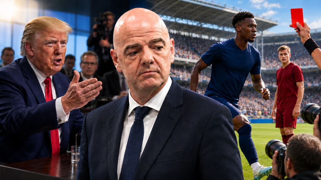AI illustration: Infantino, Trump and Balogun at center of FIFA ethics row after World Cup red-card controversy in Seattle