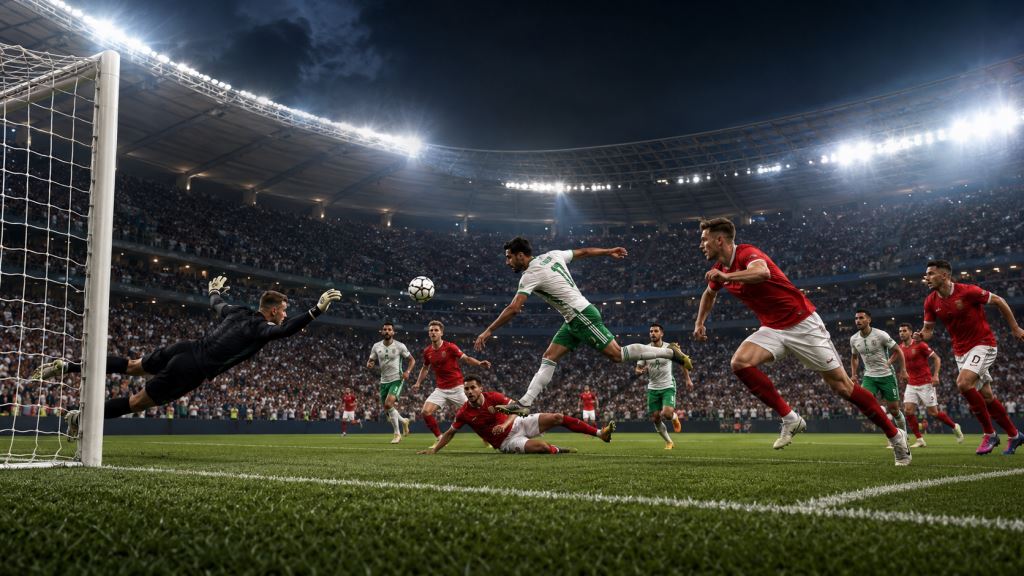 KI-Illustration: Algerien und Österreich spielen 3:3 in Kansas City und erreichen die WM-2026-K.-o.-Runde
