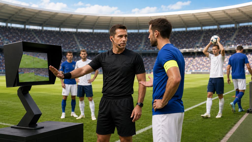 AI illustration: UEFA limits VAR from the 2026/27 season and tightens rules against time-wasting across European football