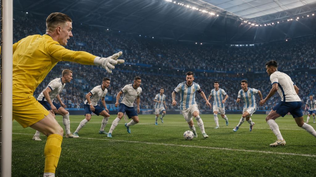 AI illustration: Pickford warns England: Messi is the biggest threat, but Argentina have many more weapons in Atlanta