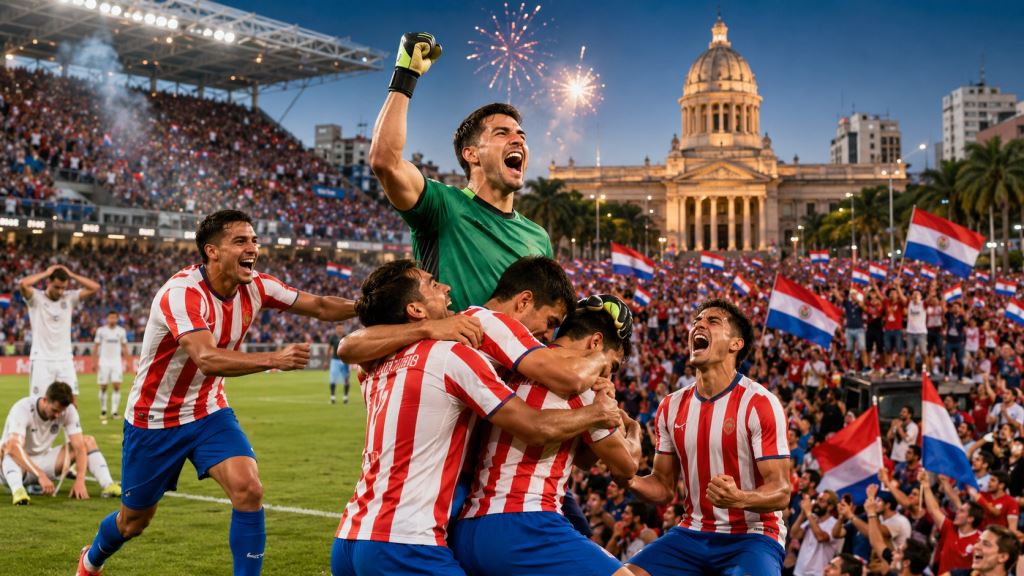 illustration IA: Le Paraguay décrète un jour férié après son exploit face à l'Allemagne au Mondial 2026 aux tirs au but