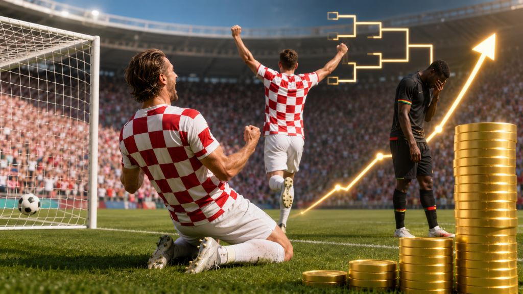 KI-Illustration: Kroatiens Sieg gegen Ghana mit WM-K.o.-Runde 2026 und mindestens 11 Millionen Dollar FIFA-Prämie für den Verband