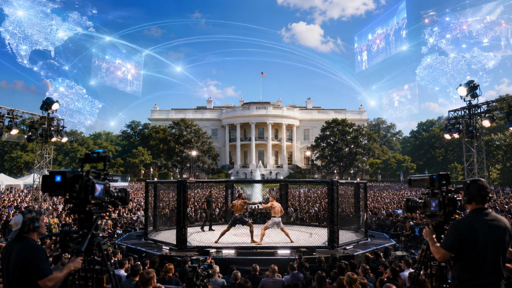 AI illustration: UFC Freedom 250 on the White House lawn: record Paramount+ viewership and 17 million total viewers in America