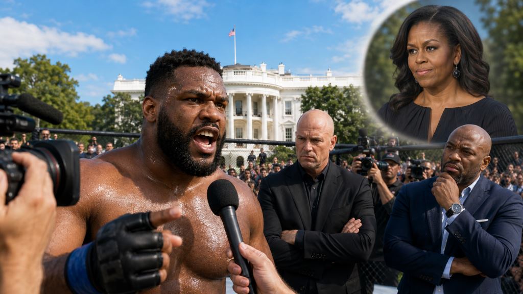 AI illustration: Josh Hokit, Michelle Obama and UFC Freedom 250: controversy after White House fight