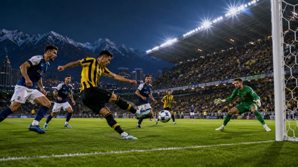 AI illustration: Kairat Almaty 2:1 against Sutjeska: late goals and open Champions League return in Nikšić after Almaty