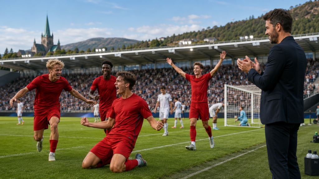 AI ilustracija: Manchester United razbio Rosenborg 5:0, a Carricka posebno oduševili mladi igrači iz klupske akademije