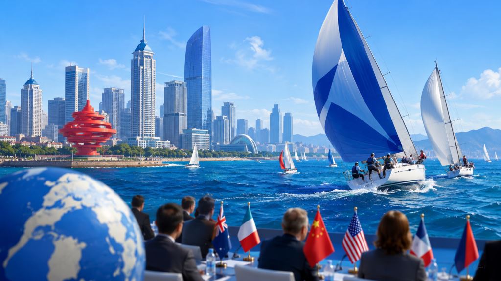 KI-Illustration: Qingdao wird Gastgeber der World Sailing Annual Conference 2026 und der World Sailing Awards