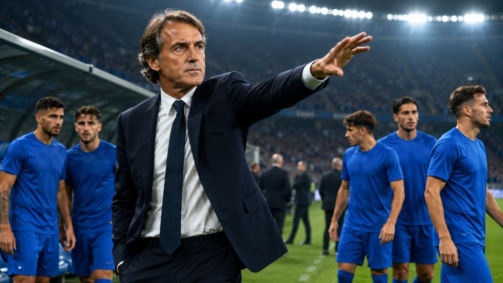 AI ilustracija: Roberto Mancini vraća se na klupu Italije nakon kaotične potrage za izbornikom i velikog rezultatskog sloma