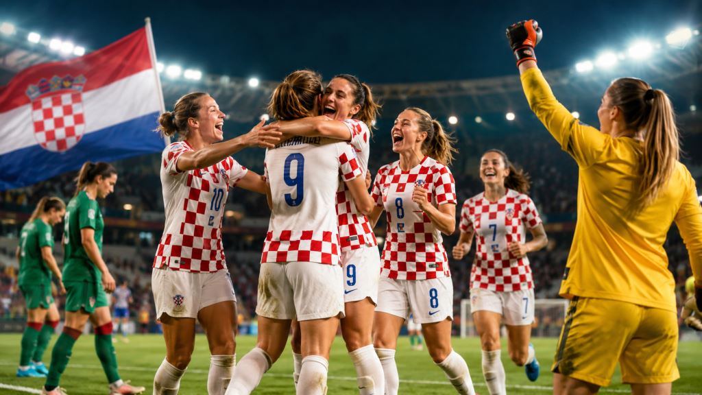 Croatia women beat Bulgaria 4-0 in Pula and secured qualifying play-offs for the 2027 FIFA Women’s World Cup