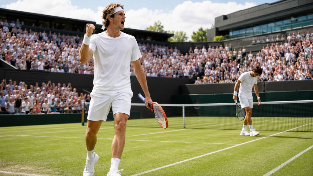 AI ilustracija: Taylor Fritz nakon preokreta protiv Mattije Belluccija u polufinalu ATP turnira BOSS Open Stuttgart 2026