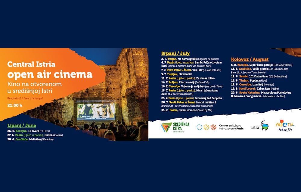 Week of free events in central Istria: Concerts, cinema under the stars and tradition in Pazin and Tinjan