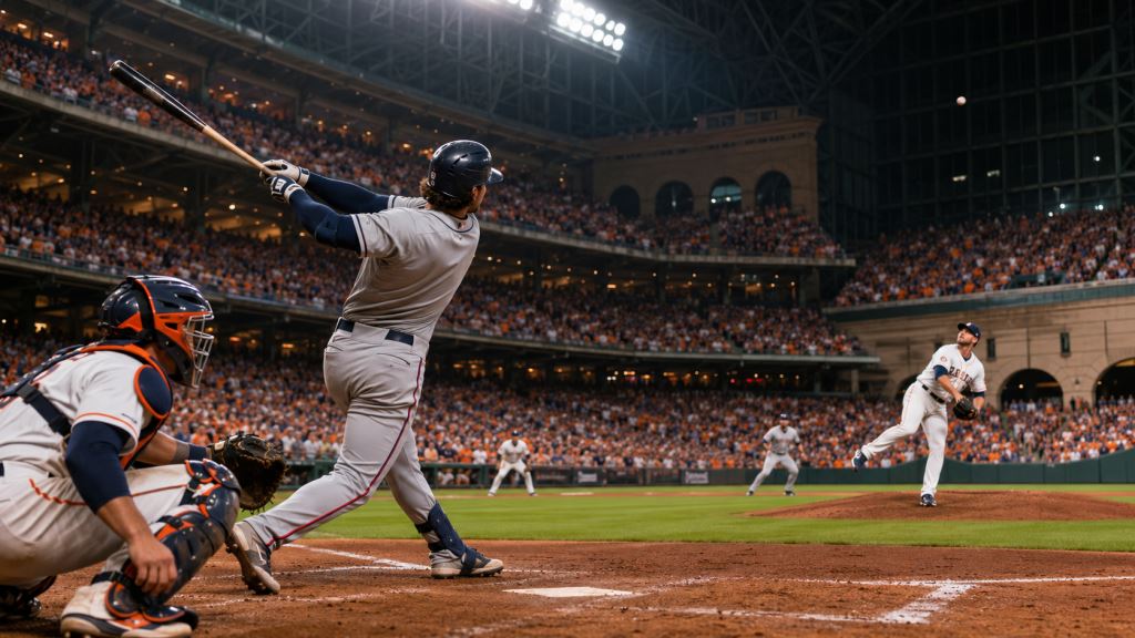 ilustración con IA: Minnesota Twins vencen 8-3 a Houston Astros con tres jonrones en duelo de MLB tras golpe temprano de Bell