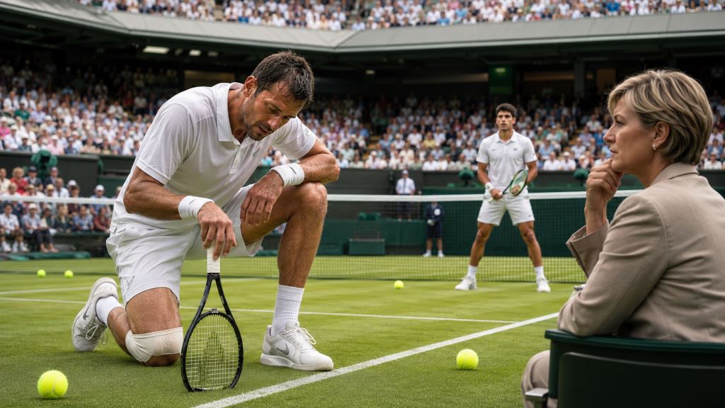 AI illustration: Rennae Stubbs calls for Grand Slam format change after Djokovic marathon and Sinner's Wimbledon victory