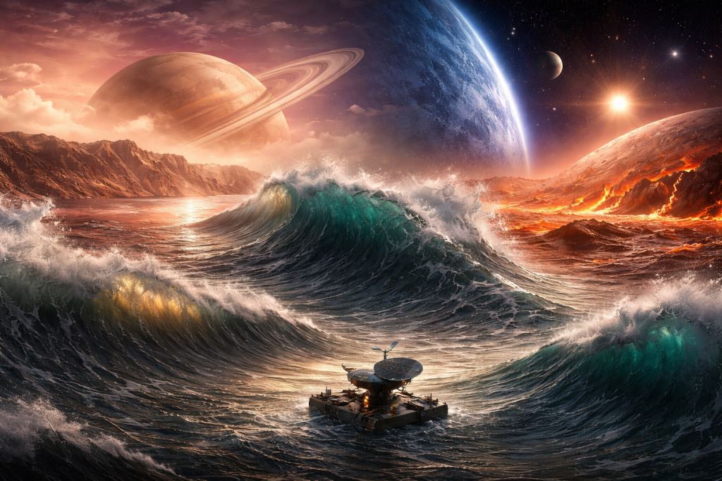 Comment les vagues se forment sur d’autres mondes : Titan, Mars et les exoplanètes renversent l’intuition terrestre sur le vent et les mers
