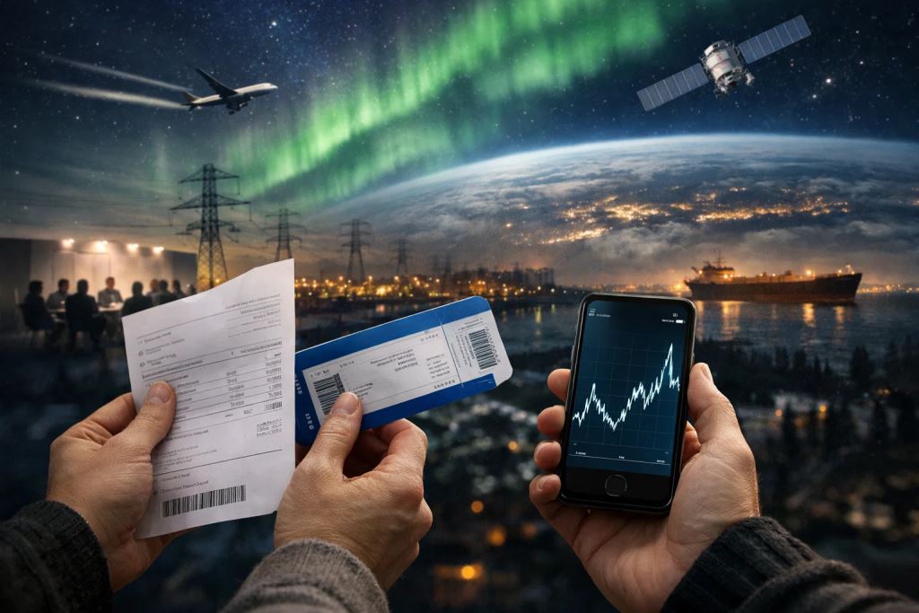 Gestern–heute–morgen: Kriege, Zinsen und Weltraumwetter, die deine Preise, Reisen und Sicherheit verändern