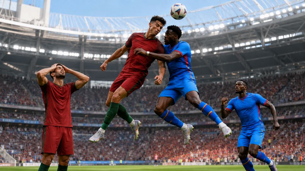 ilustracja AI: Portugalia traci punkty z DR Konga w Houston po remisie 1:1 na start Mistrzostw Świata 2026