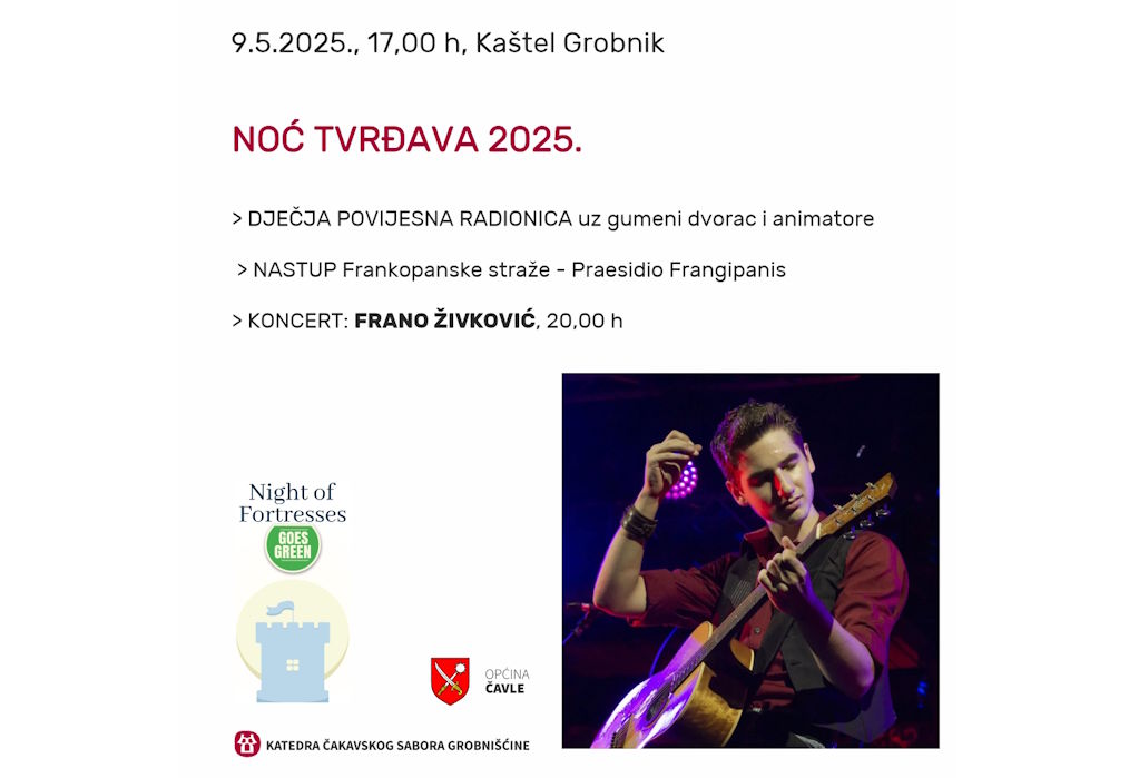 Kaštel Grobnik celebrates 800 years: Frankopan Circle, Fortress Night and Tomasz Radziszewski and Fran Živković concerts