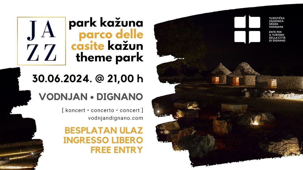 Jazz concert in the Kazun Park in Vodnjan on 30 June 2024 brings together top musicians and promises an unforgettable evening