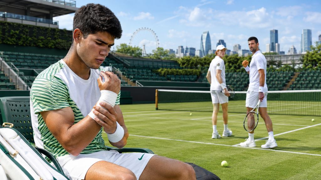 Carlos Alcaraz forfait pour Wimbledon à cause du poignet, Sinner et Djokovic devant un tableau plus ouvert
