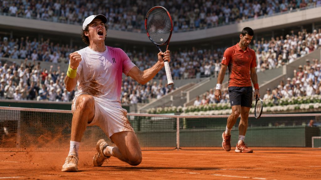 João Fonseca knocks Novak Djokovic out of Roland-Garros after stunning five-set comeback