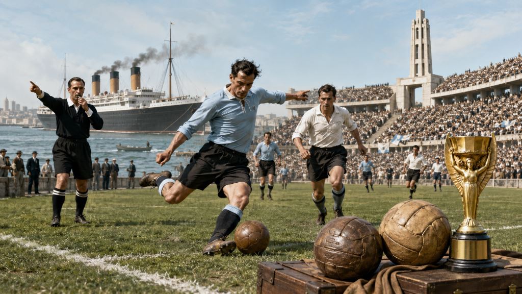 Première Coupe du Monde 1930 en Uruguay : Navire, deux ballons et naissance du grand tournoi