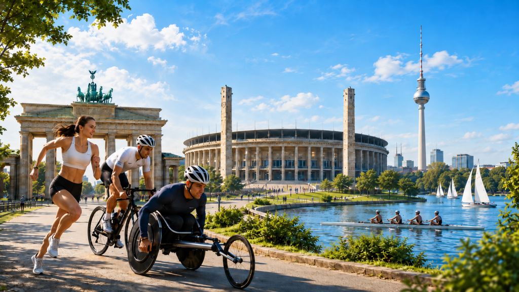KI-Illustration: Berlin und BERLIN+ im deutschen Endrennen um Olympia und Paralympics 2036, 2040 oder 2044