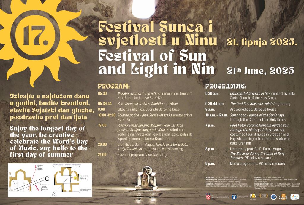 Festival Sunca i svjetlosti u Ninu: Dočekajte ljetni solsticij uz bogat program kod drevne Crkve Svetog Križa