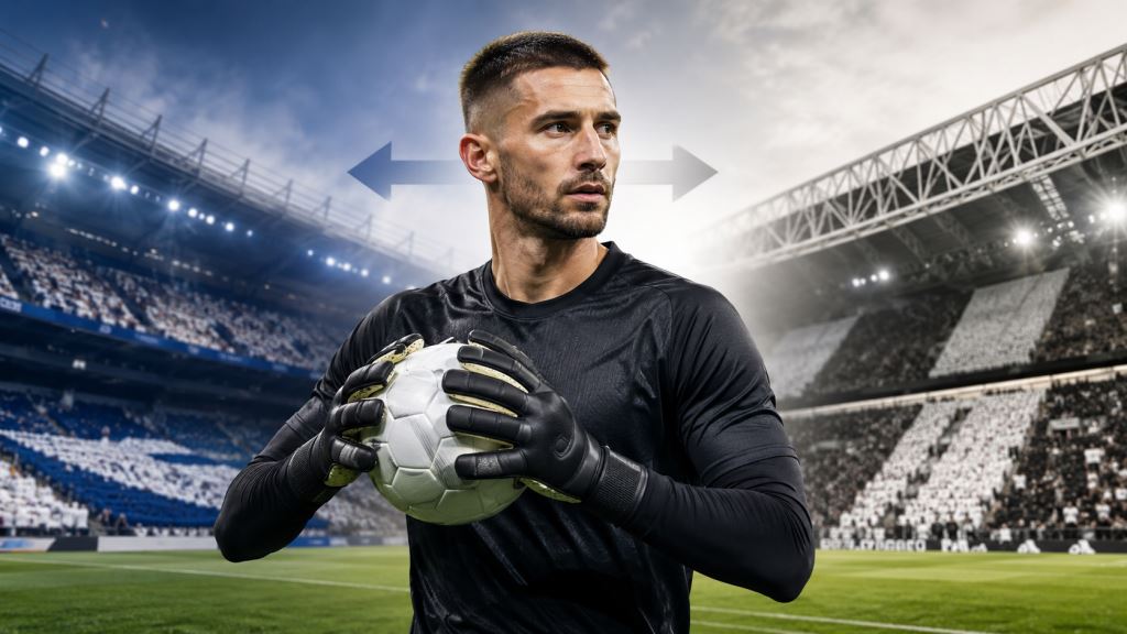 KI-Illustration: Juventus beobachtet Guglielmo Vicario: Tottenham-Torwart als wichtige Option für den Sommertransfer 2026