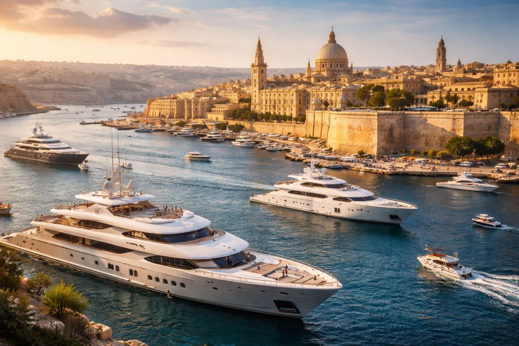 Malta učvršćuje položaj središta superjahti na Mediteranu zahvaljujući registru, lukama i globalnoj vidljivosti