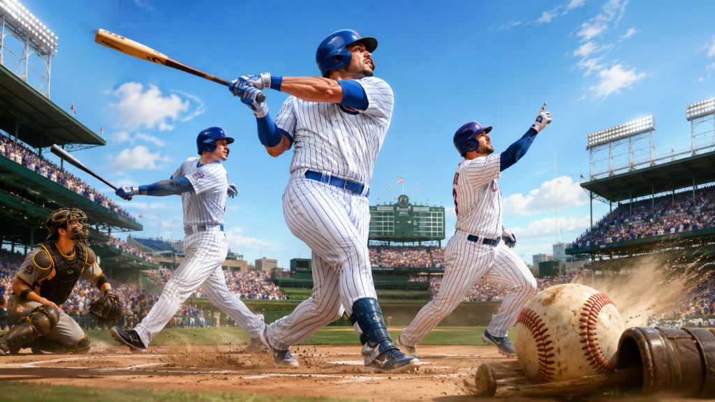 illustration IA: Les Chicago Cubs écrasent les Padres 23-3 au Wrigley Field avec huit circuits et Swanson en vedette en MLB