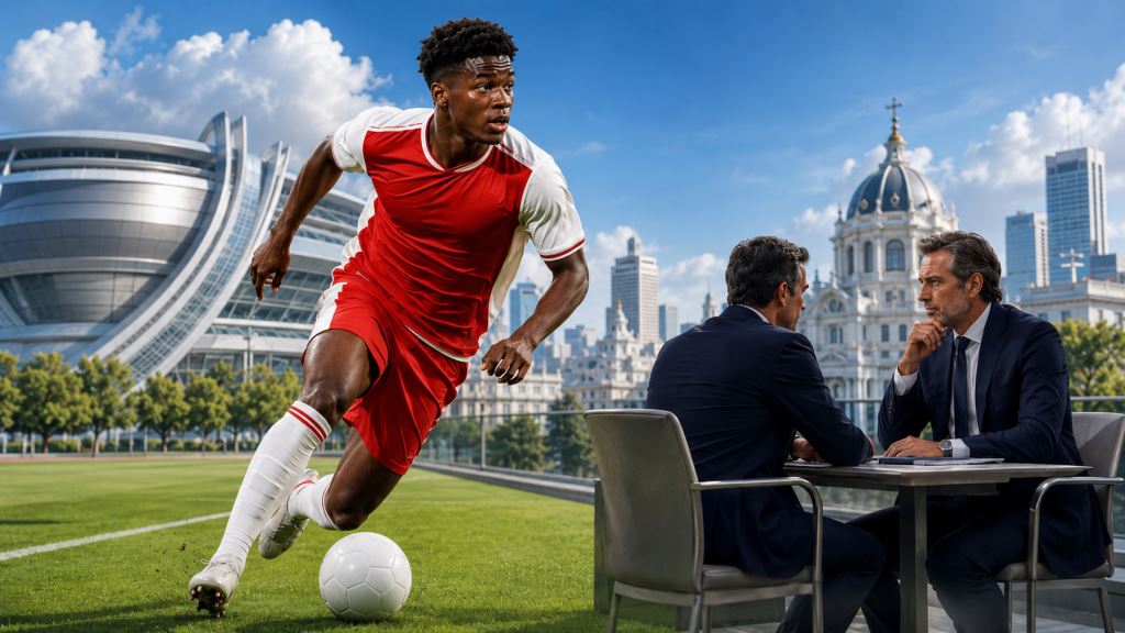 KI-Illustration: Real Madrid verhandelt über Yan Diomande, Leipzig lehnt erstes Angebot über rund 100 Millionen Euro ab