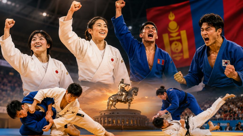 AI ilustracija: Japan dominira Grand Slamom u Ulan Batoru, Lavjargal slavi pred Mongolijom, Lee ruši svjetskog prvaka