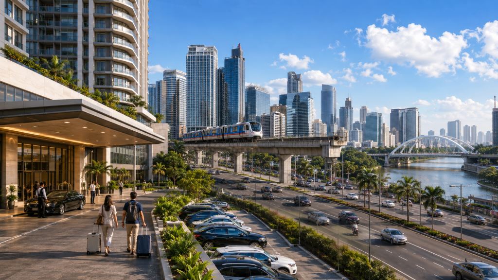 KI-Illustration: Mandaluyong 2026: Hotels, Apartments, Parken und die besten Viertel für einen praktischen Stadtaufenthalt