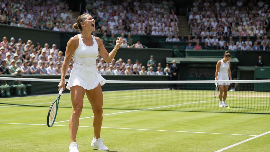 KI-Illustration: Marta Kostyuk bezwingt Jasmine Paolini überzeugend und erreicht nach Centre-Court-Gala Wimbledons Halbfinale