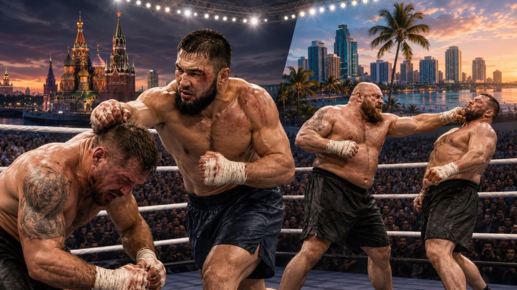 ilustracja AI: IBA Bare Knuckle od Moskwy do Miami: Abdyrakhmanov, Kudriaszow i pierwszy duży amerykański test serii