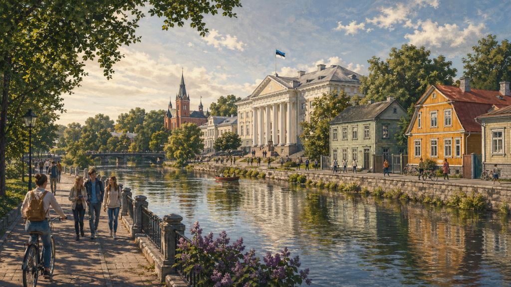 Tartu in Estonia reveals a calmer rhythm of the Baltics through university spirit, the Emajõgi River, and wooden districts