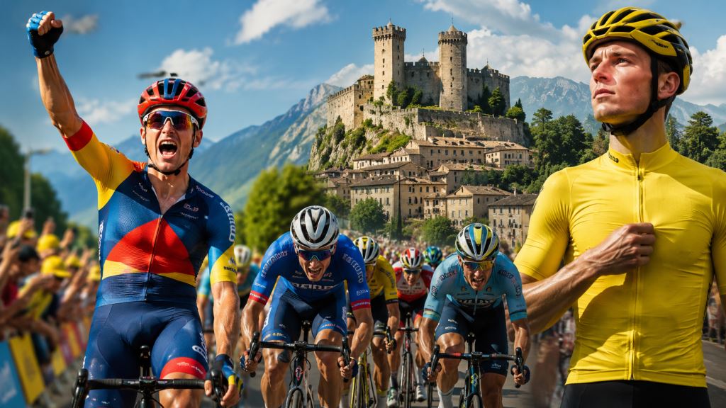 AI illustration: Pedersen wins in Foix as Træen takes yellow jersey after decisive fourth stage Tour de France breakaway
