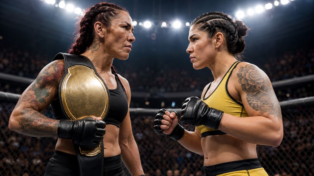 illustration IA: Cris Cyborg contre Ketlen Vieira à Tampa pour le titre PFL et un dernier combat MMA annoncé