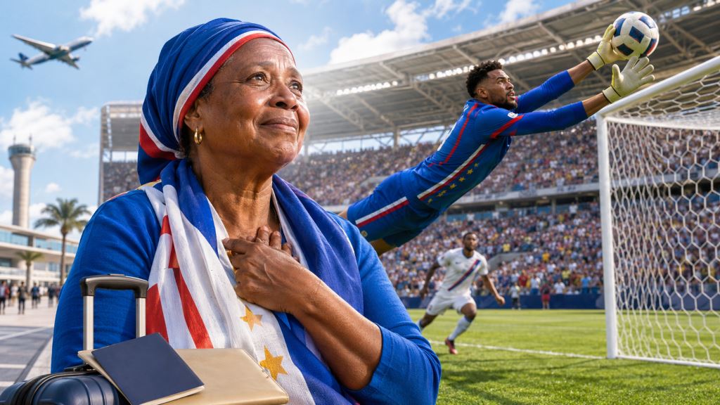 AI illustration: Vozinha’s mother set for World Cup trip after visa issue and Cape Verde’s historic draw with Spain