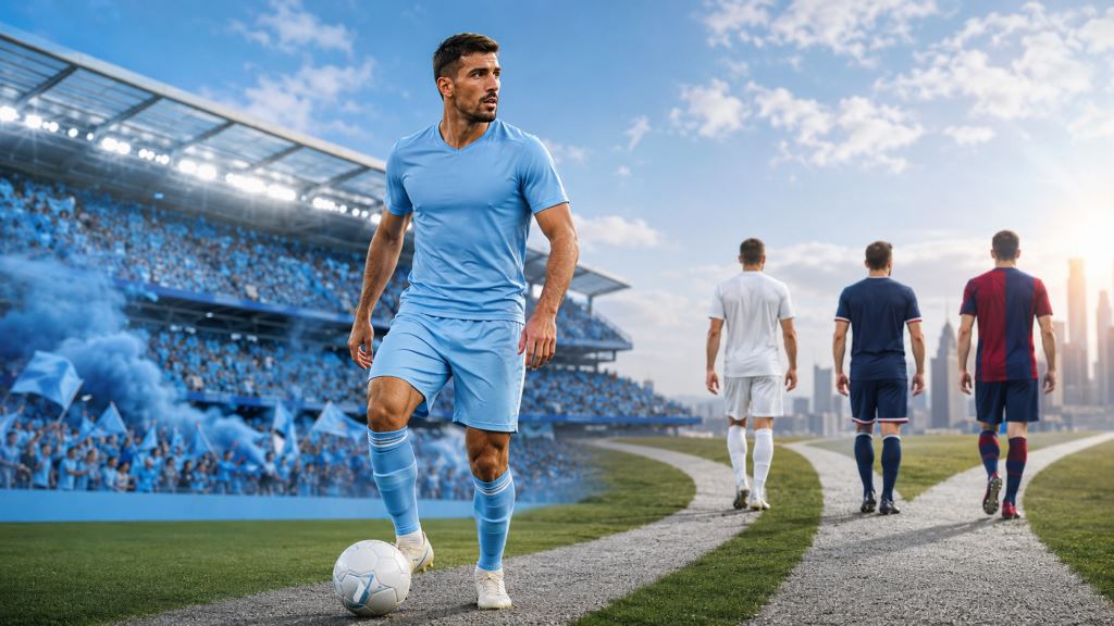 ilustracja AI: Manchester City wycenia Rodriego, Real Madryt prowadzi transferowy wyścig przed PSG oraz FC Barceloną