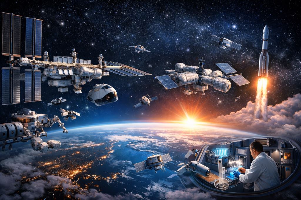 AI illustration: Continuity in low Earth orbit will determine whether the ISS evolves into a sustainable space economy