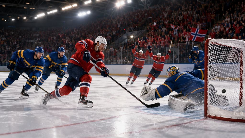 La Norvège surprend la Suède au Mondial de hockey avec un succès 3-2 et se rapproche des quarts