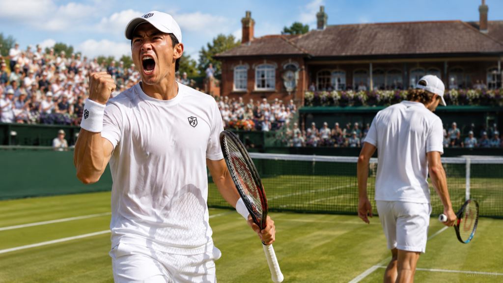 KI-Illustration: Brandon Nakashima besiegt Alex de Minaur im Queen’s Club und erreicht das Halbfinale auf Rasen