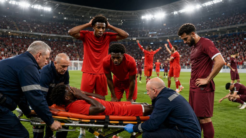 KI-Illustration: Ismaël Konés Verletzung überschattet Kanadas 6:0-Sieg gegen Katar und den WM-Durchbruch in Vancouver