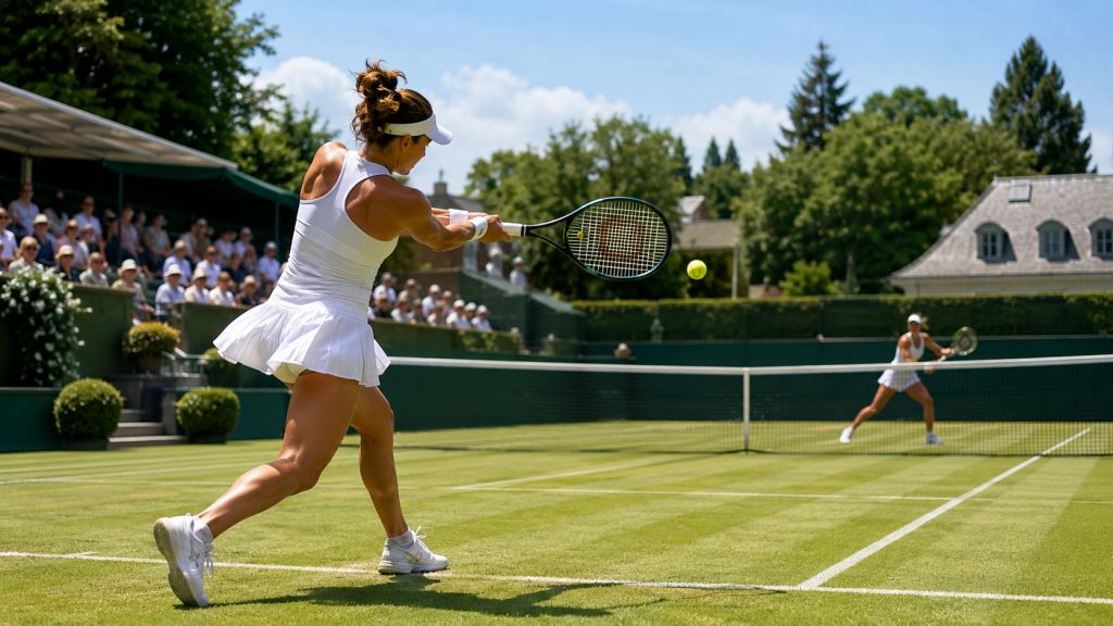 KI-Illustration: Kalinskaya zieht gegen Kraus in Bad Homburg durch und erreicht die zweite Runde des WTA-500-Turniers