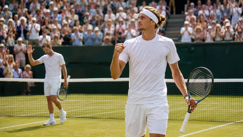 AI ilustracija: Alexander Zverev u četvrtfinalu ATP Halle nakon pobjede nad Yannickom Hanfmannom u njemačkom dvoboju