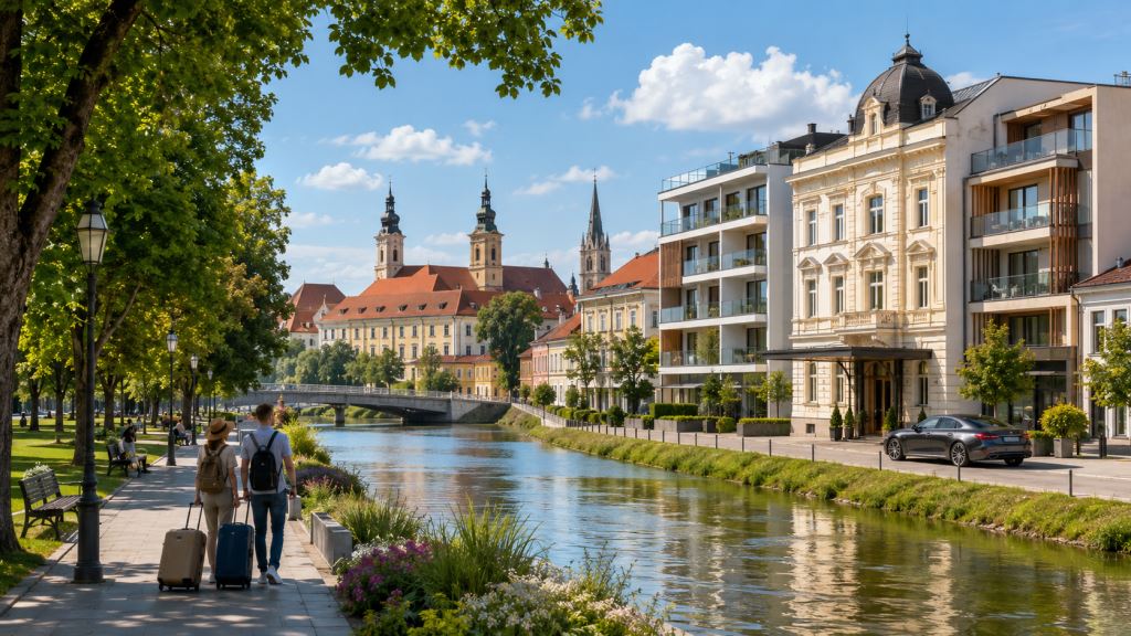 ilustración con IA: Vinkovci 2026: guía completa de alojamiento, hoteles, apartamentos, aparcamiento, precios y mejores zonas